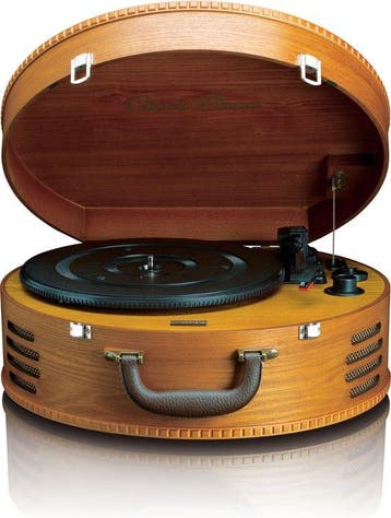 Platenspeler met speakers - Bluetooth - Auto-stop - Bruin -, Verzenden, Zo goed als nieuw