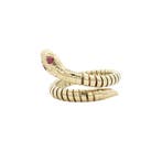 Gouden slangen ring met kleursteen 14 kt, Sieraden, Tassen en Uiterlijk, Ringen, Ophalen of Verzenden, Nieuw