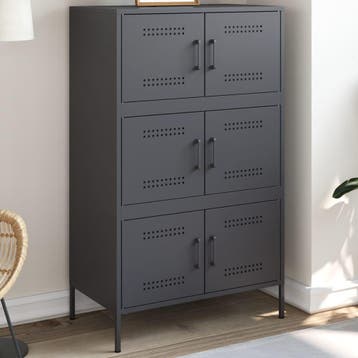 vidaXL buffetkast 68x39x113 cm staal antracietkleurig, Huis en Inrichting, Kasten | Buffetkasten, Verzenden, 100 tot 150 cm, Nieuw