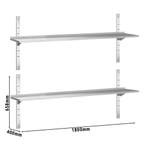 GGM Gastro | Dubbele RVS wandplank PREMIUM - 1800x400mm |, Verzenden, Nieuw in verpakking, RVS Meubilair