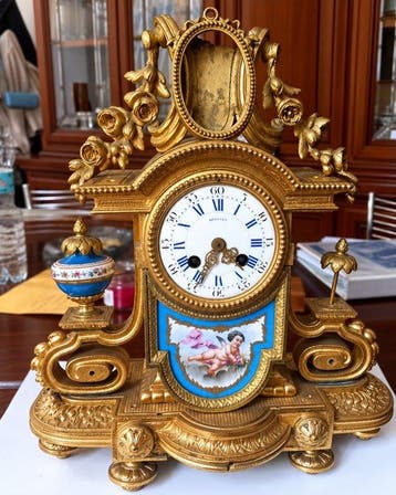 Tafelklok - Breguet Lodewijk XVI-stijl Porselein, Messing,