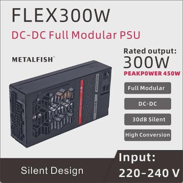 METAFISH Flex 300W Full Modular Flex-ATX Voeding voor Mini P, Computers en Software, Verzenden, Nieuw
