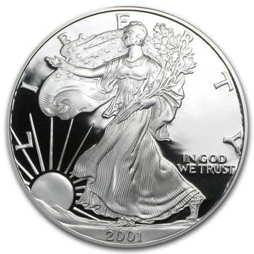 American Silver Eagle 1 oz - 2001 Proof, Postzegels en Munten, Munten | Amerika, Verzenden, Midden-Amerika, Losse munt, Zilver