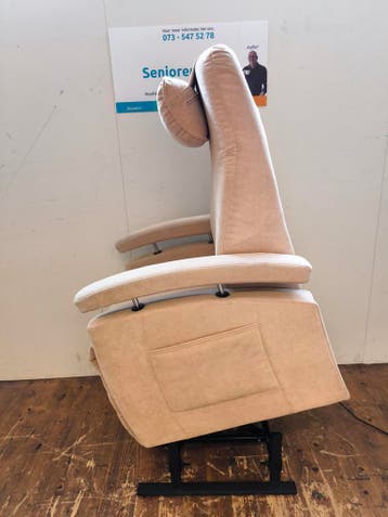 Fitform vario 570 sta op en relaxfauteuil in beige stof, Minder dan 75 cm, Stof, Ophalen of Verzenden, Zo goed als nieuw