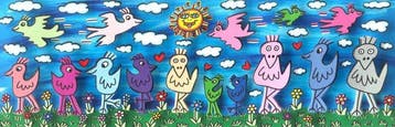 James Rizzi (1950-2011) - The Birds In The Backyard