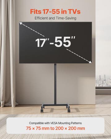 Mobiele TV Standaard met Wielen - Verrijdbaar TV Meubel voor, Verzenden, Nieuw