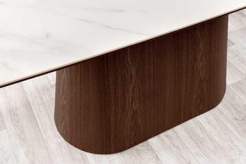 Design Eettafel UNIEK 200cm Wit Walnoot Keramiek Marmeren, Huis en Inrichting, Tafels | Eettafels, Ophalen of Verzenden, Nieuw