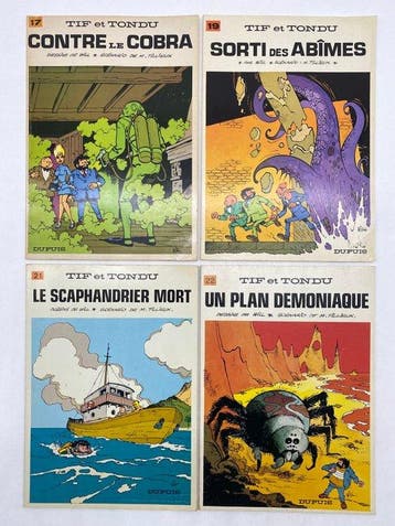 Tif et Tondu T17 + T19 + T21 + T22 - 4x B - 4 Album - Eerste, Boeken, Nieuw