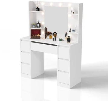 2dekans | Kaptafel / Schminktafel Malia - Incl. Spiegel en, Huis en Inrichting, Tafels | Kaptafels, Ophalen of Verzenden, Zo goed als nieuw