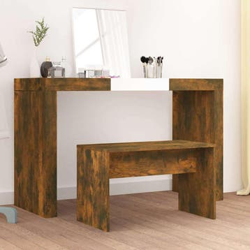 vidaXL Kaptafelkruk 70x35x45 cm bewerkt hout gerookt, Huis en Inrichting, Verzenden, Nieuw