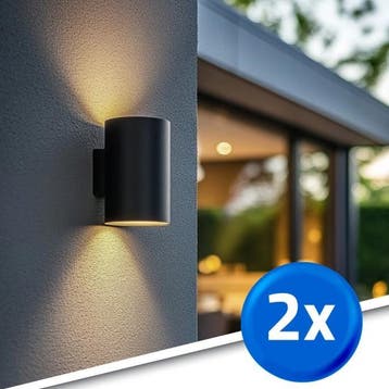 Solar wandlamp Sverre | Voordeelset van 2 stuks, Zonne-energie, Verzenden, Minder dan 50 watt, Wandlamp