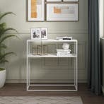 Consoletafel Kuhmo 80x80x30 cm wit [en.casa], Verzenden, Nieuw