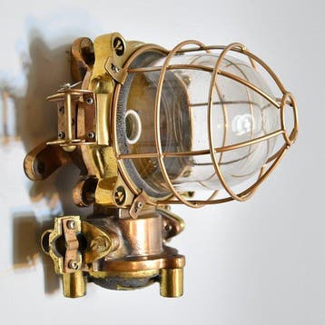 Wandlamp - Messing, Koper, Glas