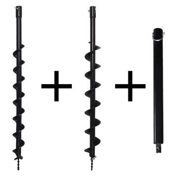 Kibani Grondboren Set 60 MM + 80 MM + Verlengstuk Lengte 500, Nieuw, Kibani