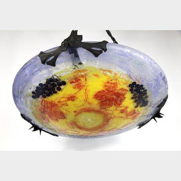 Daum Frères - Plafondlamp - Glas, IJzer - Art Nouveau, Antiek en Kunst, Antiek | Glas en Kristal