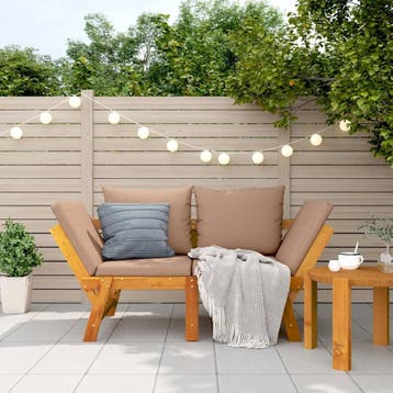 vidaXL Tuinbank met kussens 2-in-1 massief acaciahout, Verzenden, Nieuw, Hout