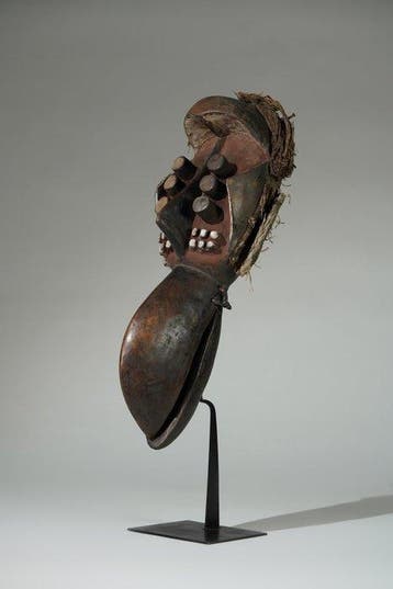 Een houten beeld - kraan - Ivoorkust (Zonder minimumprijs), Antiek en Kunst