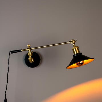 *WOONWINKEL* Dutchbone Penelope Wandlamp Goud En Zwart, Verzenden, Nieuw