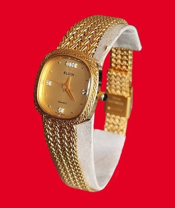 Elgin Watch Company - Montre vintage - avec 5 diamants, Nieuw