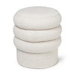 Teddy poef gelaagd - wit - ø38x43 cm, Huis en Inrichting, Banken | Voetenbanken en Poefen, Verzenden, Nieuw