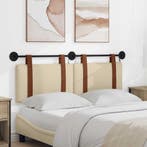 vidaXL Hangend hoofdbord Met LED-verlichting Crèmekleurig, Verzenden, Nieuw, Crème, Overige materialen