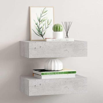 vidaXL Wandschappen 2 st met lade 40x23,5x10 cm MDF, Verzenden, Nieuw