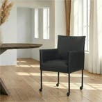 Leren eetkamerstoel More - Toledo Pacific (donkerblauw) -, Huis en Inrichting, Stoelen, Ophalen of Verzenden, Nieuw, Leer, Bohemian, Industrieel, Modern, Scandinavisch