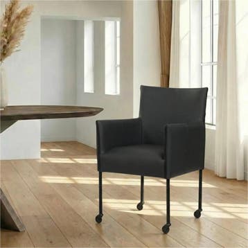 Leren eetkamerstoel More - Toledo Pacific (donkerblauw) -, Huis en Inrichting, Stoelen, Ophalen of Verzenden, Nieuw, Leer, Bohemian, Industrieel, Modern, Scandinavisch