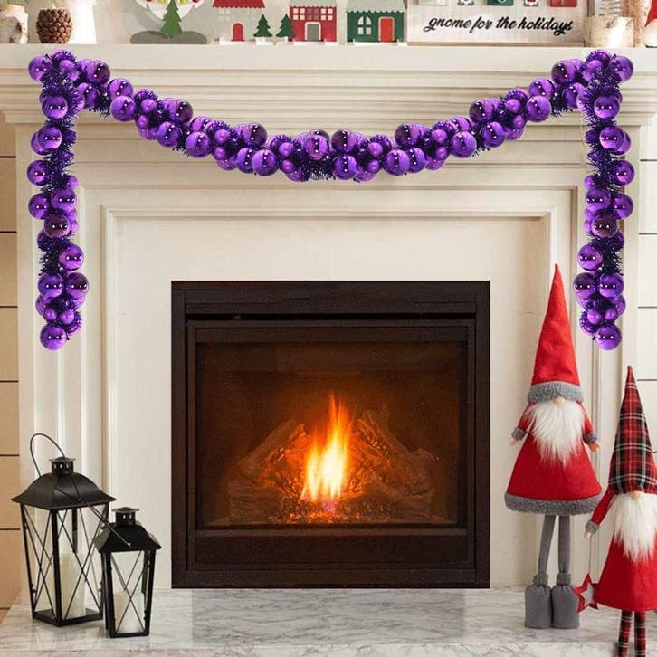 vidaXL Kerstbal Guirlande Lila 186 cm Polystyreen, Diversen, Kerst, Nieuw, Verzenden