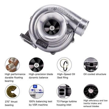 Universele turbo T70 A/R 0.7/0.82 T3 V-band flens geschik..., Verzenden, Nieuw, Audi