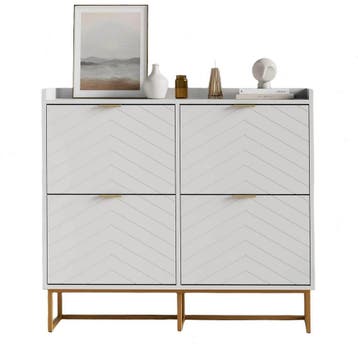 Schoenenkast - Schoenenrek - 100x103,5x24 cm - Wit - UEV, Verzenden, Zo goed als nieuw