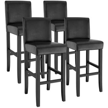 Barkruk van kunstleer - zwart, Set van 4, Huis en Inrichting, Barkrukken, Verzenden, Nieuw