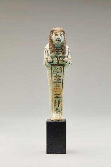 Oude Egypte, Nieuwe rijk Faience Shabti voor Huy Met Spaanse
