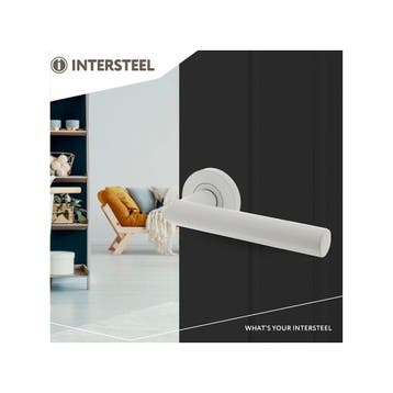 Intersteel Deurkruk Bastian op rozet geveerd - wit, Verzenden, Nieuw