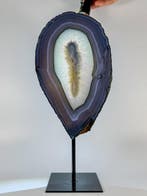Large agate slice on stand Geode - Hoogte: 290 mm - Breedte: