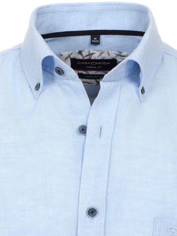 Casa Moda Blauw Overhemd Bio Katoen En Linnen 434021700-106, Kleding | Heren, Verzenden, Nieuw, Blauw