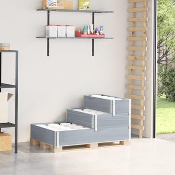 vidaXL Verhoogde plantenbak 3-laags 120x80 cm massief, Tuin en Terras, Verzenden, Nieuw, Hout, 60 tot 100 cm