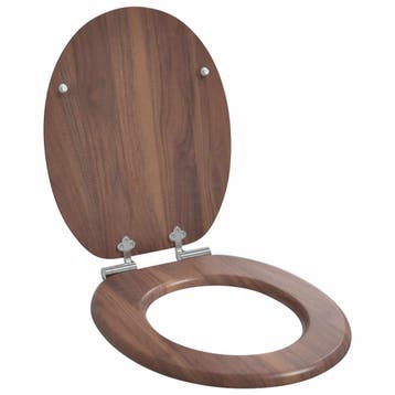 vidaXL Toiletzitting Bruin 44 x 38 cm Bewerkt hout, Verzenden, Nieuw