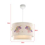 Kinder hanglamp Lurgan E27 wit met eenhoorn motief lux.pro, Verzenden, Nieuw