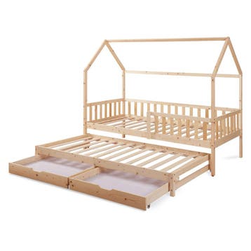 Kinderbed Aarghonmaa met uitschuifbed en opberglades 90x200, Verzenden, Nieuw