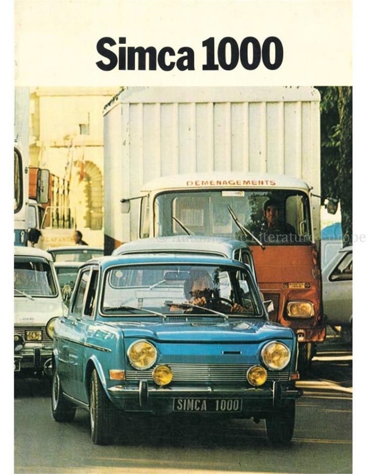 1974 SIMCA 1000 BROCHURE NEDERLANDS, Boeken, Auto's | Folders en Tijdschriften