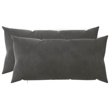 vidaXL Kussensloop 2 pcs HEERLEN Donkergrijs 40 x 70 cm, Verzenden, Nieuw