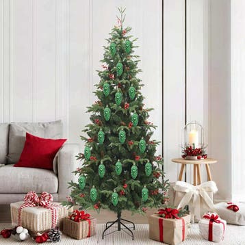 vidaXL Kerstboomdecoratie 40 st Groen 4 x 9 cm Kunststof, Verzenden, Nieuw