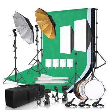 Complete Fotostudio Set Softbox Achtergrond en Verlichting, Audio, Tv en Foto, Fotografie | Fotostudio en Toebehoren, Verzenden