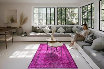 Roze vintage - Vloerkleed - 205 cm - 120 cm - met, Nieuw