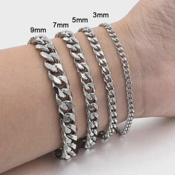 Stijlvolle RVS Cuban Chain Armband voor Heren & Dames - 3-9m
