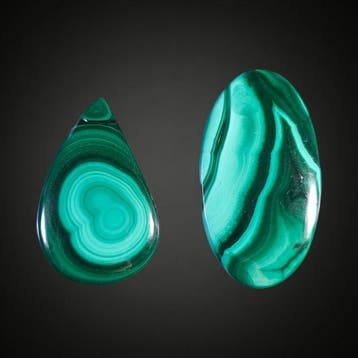 Geen minimumprijs – 122 ct malachiet paar met