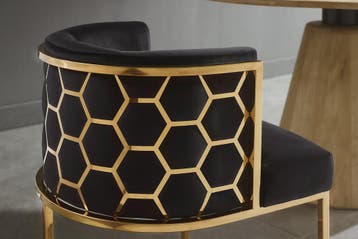 Stoel ELEGANCE, zwart fluweel met goudkleurig, Huis en Inrichting, Stoelen, Ophalen of Verzenden, Nieuw