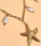 Ketting met zeesterren en schelpen, Nieuw, Ophalen of Verzenden, Goud, Overige materialen