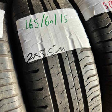 2 x Continental EcoContact 5 165-60-15 Zomerbanden 5,5mm, Gebruikt, 15 inch, Ophalen of Verzenden, Band(en)